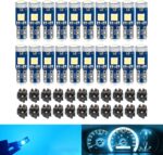 20 PCS Automobile T5 LED Instrument Light Set, 3030-3SMD High-brightness Chipset with Twist Lock Holder, A/C Light Gear Shift Light Digital Clearly Indicator Bulb, Universal for Cars (Blue) - Image 2