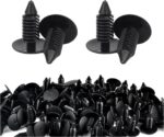 200PCS Car Plastic Trim Boot Rivets Push Clip Fastener, 6.4mm Hole Automotive Bumper Shield Fastener Clip, Push Pins Bumper Clips Fenders Retainers Screw for Auto Body - Image 2