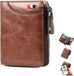 2023 New Multi-Functional RFID Blocking Waterproof Durable PU Leather Wallet, Large Capacity Zipper Wallets for Men Holds 1-14 Cards, Soft Slim Genuine Leather RFID Blocking Wallet Technology (BROWN) - Image 2