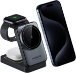 2025 Upgraded 3-in-1 Wireless Charger for iPhone,Travel Magnetic Charger Stand Nightlight Foldable Wireless Charging Station Compatible with Magsafe Charger&iPhone 16/15/14/13/12,Apple Watch&AirPods - Image 2