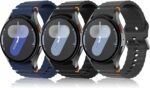 20mm No Gap Band Compatible with Samsung Galaxy Watch 7 FE 6 5 4 Active 2 40mm 44mm /5 Pro 45mm Women Men,3 Pack Soft Silicone Sport Strap for Galaxy Watch 6 Classic 43mm 47mm/4 Classic 42mm 46mm - Image 2