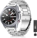 22 mm Watch Band for Samsung Galaxy Watch 3 45 mm, Huawei Watch GT 4 46 mm, Garmin Venu 3 45 mm - Beautifully Polished Stainless Steel Replacement Strap - Image 2