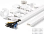 220in Wall Cord Hider Kit, LZEOY Large Capacity Wire Hider for Cords, White Cable Cover Wall Kit, Paintable Hide TV Cords for Wall Mount TV, Cable Concealer Cable Channel: 14 x L15.7in W1.18 H0.63in - Image 2