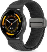 22mm Magnetic Braided Nylon Band Compatible With Garmin Venu 3 Watch Band/Venu 2/Vivoactive 4, Quick Release Stretchy Strap Replacement for Forerunner 265/255/255 Music - Image 2