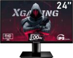 24 Inch Monitor, FHD 100Hz 1080P, IPS 16:9 Frameless Computer Monitor, 99% sRGB, Low Blue Light Eye Care, FreeSync, PC Screen Built-in Speakers, HDMI VGA Display, VESA, Tilt Adjustable, Black - Image 2