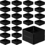 24 Pcs Stackable Drawer Organizer Trays Set, Plastic Drawer Organizers Black Multifunctional Stackable Trays for Vanity, Bathroom, Desk Office,2.95 x 2.95 x 1.1 Inches - Image 2