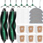 25 Pcs Replacement Parts for iRobot Roomba Q052 / 105 Vac / 105 Combo Robot Vacuum, Q0520 105 Accessories Include 2 Main Brushes, 6 Filters, 6 Dust Bags, 6 Side Brushes, 4 Mop Pads, 1 Clean Brush - Image 2