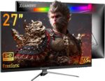 27 inch Gaming Monitor, QHD 2560 * 1440p, 144Hz/165Hz 98% sRGB, 1ms, FreeSync, Dual HDMI&DisplayPort, Built-in Speakers and LED Rainbow Light, Frameless IPS Screen, VESA Mountable, Black - Image 2