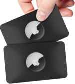 2PCS AirTag Case - Flex Credit Card Size Wallet Holder for AirTag, Purse, Handbag, Backpack, Clutch, Wristlet (Black) - Image 2