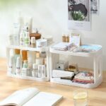 2PCS Kitchen Spice Rack or Bathroom Countertop Organizer, 2-Tier Desk Organizers，Mail Holder for Office Desk Organization, Gift for Teachers, Classmates, and Friends,White - Image 2