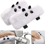 2Pack Plush Panda Chair Armrest Pads, Memory Foam Kawaii Chair Armrest Cushion with Velcro Strap, Adjustable & Washable Ergonomic Elbow Support Decompression for Home Office Gaming Chair - Image 2