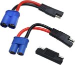 2pcs 10AWG EC8 to SAE Cable,EC8 Female/Male to SAE Connector Power Cable Wire with SAE Polarity Reverse Adapter for Car ESC RC Motor Emergency Start Solar Panel Battery Charges 15cm/6in - Image 2