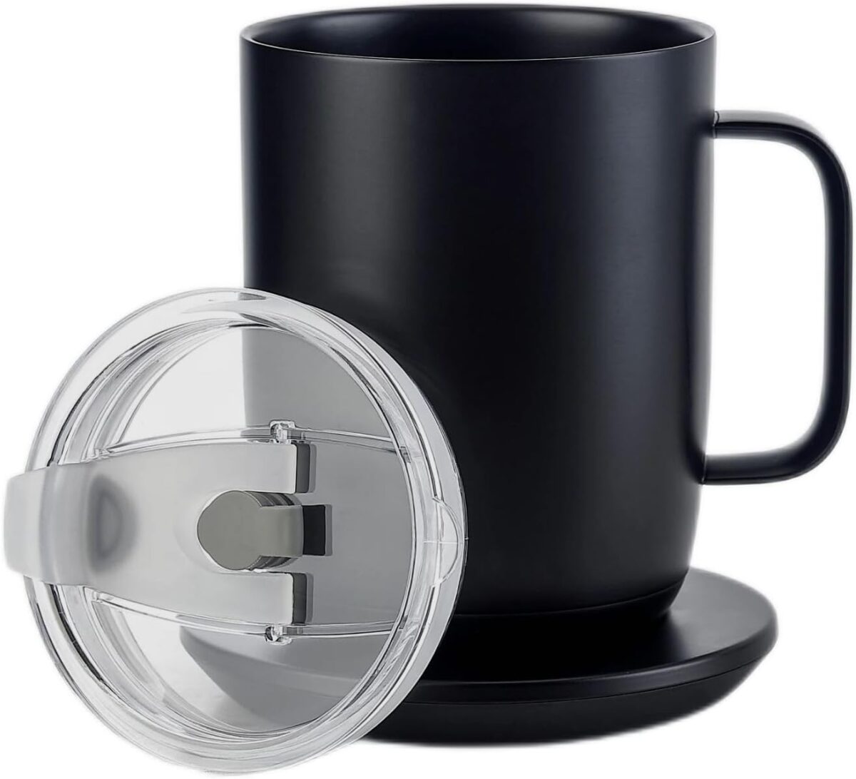2pcs Coffee Mug Lid Replacement for 14oz Ember Temperature Control Smart Mug 2, No Spill and Insulation Lid with Sealing Silicone Ring, Tritan Material, BPA-Free (14oz, White) - Image 2