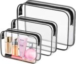 3 Pack Clear Toiletry Bag, TSA Approved Makeup Pouch Water Resistant Portable Travel Organizer, Carry On PVC Cosmetic for Airport Airline Complian - Image 2
