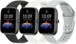 3 Pack Silicone Band Compatible with Amazfit GTS 4/GTS 2, 20mm Soft Sport Replacement Watch Strap for Bip 3/Bip U Pro - Image 2