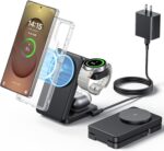 3 in 1 Magnetic Foldable Wireless Charger for Samsung, Fast Mag-Safe Charging Stand Station for Galaxy S25 S24 S23 S22 Ultra Plus/Z Fold/Flip 6/5, Galaxy Watch Ultra/6/5/Pro, Galaxy Buds/Pro - Image 2