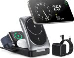 3-in-1 Wireless Charger Charging Station for iPhone, Qi2 Certified 15W Fast Charging Foldable Magnetic Charger Stand with 30W USB C Adapter for MagSafe iPhone 16/15/14/13/12, Apple Watch, AirPods - Image 2