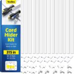 315in Cord Hider Kit, Paintable Cable Raceway, Cord Covers for Wires on Wall, Cord Hider for Wall Mount tv, tv Cable Hider Wall kit, Wire Covers for Cords, 20X L15.7in X W0.96in X H0.57in, White - Image 2