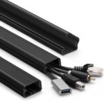 39in Cord Covers for Wires on Wall, YCLYC Wall Cord Cover, Large TV Cable Hider Wall Kit, Black TV Cord Hider for Wall Mounted TV, Electrical Cable Raceway Cord Organizer, 3 X L13in W1.2 H0.7 - Image 2
