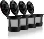 4 Black Reusable K Cups for Keurig Coffee Makers - BPA Free Universal Fit Refillable Kcups Coffee Filters for 1.0 and 2.0 Keurig Brewers - Image 2
