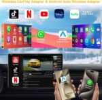4-in-1 Wireless CarPlay Adapter Support Netflix/YouTube/TF Card, Android Auto & Carplay Adapter with USB-A and USB-C Cables,Convert Wired to Wireless Apple Dongle, Video Box Car Play for iOS 10+ - Image 2