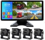 4K RV Backup Camera 10.36" Touch Screen Monitor for Truck/Van/Trailer DVR Recording with Bluetooth FM MP5 IP69 Waterproof 1080P IR Night Vision Rear Side View Camera - Image 2