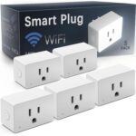 5 Pack Smart Plugs, WiFi Outlets Work with Alexa&Google Assistant, Timer Plugs, 15A/1800W Max, Smart Sockets with Remote Control, No Hub Required, Simple Setup, 2.4G WiFi Only, ETL & FCC Certified - Image 2