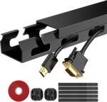 6X15.4 Inch Cable Raceway,Open Slot Cable Management Under Desk Kit with Upgraded Big Hole,Wire Cover and Desk Cable Organizer for Home & Office,Cord Hider Management - Image 2