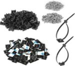700 Pcs Cable Management Kit - Black 8-Inch Cable Ties, 3M Self-Adhesive Mounts, Saddle Mounts, Screws - Wire Organizer for Home, Office, Car, Computer, TV - Heavy Duty, Easy Installation - Image 2
