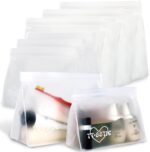 8 Pack Clear Toiletry bags, TSA Approved Quart Size Zipper Bags, PEVA Material BPA Free Leakproof Travel Makeup Cosmetic Bags, Carry on Airport Airline Compliant Bags for Wome&Men - Image 2