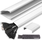 85in Cable Management kit, PHERKORM Flip-top Cable Raceways, Cable Cord Hider Used for Wall -Mounted TVs and Monitors-6xL14.2 W2 H0.6in White - Image 2