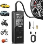 AGPTEK Tire Inflator Portable Air Compressor-150PSI & 5000mAh Tire Pressure Gauge Electric Air Pump,LCD Display with LED Light for Cars, Bikes & Motorcycle Tires, Balls - Image 2