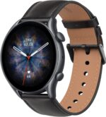 AK Leather Band for Amazfit GTR 4/ GTR 3 Pro, 22mm Quick-Release Adjustable Strap with Metal Buckle for Women Men, Soft Replacement Wristband for Amazfit GTR Smartwatches - Image 2