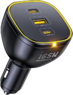 AOHI 165W Laptop Car Charger Adapter 140W PD 3.1/ 100W PD 3.0 USB C Super Fast Charging PPS 45W 3-Ports QC5.0 Car Lighter Charger for MacBook Pro, iPhone 16/15, Galaxy S24 Ultra, iPad, Black - Image 2