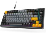ARZOPA 75% Mechanical Gaming Keyboard Wired, Rainbow Backlit 81 Keys Gasket Mount PC Gaming Keyboard, Compact Mechanical Keyboard, One Knob Volume Control, Sound Absorbing Pads, Linear Red Switch-K81 - Image 2