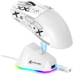 ATTACK SHARK X11 Lightweight Wireless Gaming Mouse with RGB Charging Dock,Tri-Mode-2.4G/USB-C Wired/BT,22K DPI,PAW3311 Optical Sensor,HUYU Switch, 5 programmable Buttons for PC/Mac(White&Sticker) - Image 2