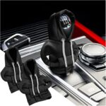 AUCELI Car Gear Shift Hoodie, 2PCS Funny Shirt Sweater Vehicle Shifter Stick Protector, Automotive Interior Gearshift Cover Decoration Accessories, Universal for SUV, Sedan, Truck (Black) - Image 2