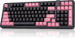AUSDOM 98Pro Silent Wireless Mechanical Keyboard, Tri-Mode BT/2.4G/USB-C Hot Swappable Custom Quiet Keyboard with Backlit, Gasket Structure, PBT Keycaps, Pre-lubed Tactile Switches(Black Pink 97keys) - Image 2