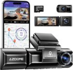 AZDOME M550 3 Channel Dash Cam, 4K+2.5K Dual Dash Camera for Cars Built-in WiFi GPS, 1440P+1080P+1440P Front and Rear Inside, 64GB Card Included, 3.19" IPS Screen, WDR, IR Night Vision, Parking Mode - Image 2