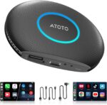 Ai Box Wireless Carplay Adapter/Android Auto, CarWave Wireless Car Smart Box with 4G LTE/AndroidOS 13,5G WiFi,YouTube-Netflix,4GB+64GB,Ai Dongle 2 Blue-Tooth for OEM Wired CarPlay Android Auto - Image 2