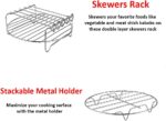 Air Fryer Rack XL Air Fryer Accessories Set of 2, Double Layer Rack with Skewer, Stackable Metal Holder - Image 2