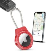Airtag Keychain Holder Aluminum-Compatible with Apple AirTag Tracker,with Keychain Airtag Holder for Case，Suitable for Luggage, Keys, Backpacks, Pets, etc.(red) - Image 2