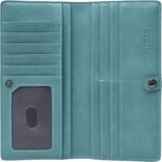 Alldaily Ultra Slim Thin Women Wallet RFID Blocking Credit Card Holder Bifold Long Ladies Billfold (Purist Blue) - Image 2