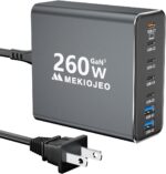 Aluminum Alloy 260W USB C Charger GaN Fast USB C Charging Station 7 Ports 65W Laptop Charger for MacBook Pro/Air/iPad Pro/iPhone (Grey) - Image 2