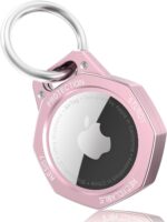 Aluminum Alloy Keychain Case for Apple AirTag Tracker-AirTag Holder Case (Pink) - Image 2