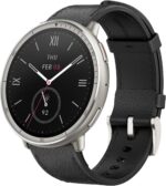 Amazfit Active 2 Smart Watch 44mm, 10 Day Battery, Fitness Tracker, Sleep Monitor, GPS Maps, 160+ Sport Modes, Water Resistant, for Android & Apple iPhone, Sapphire Glass, Black Leather Strap - Image 2