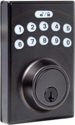 Amazon Basics Electronic Keypad Deadbolt Door Lock with Touch-Control Keyless Entry, Keyed Entry Option, Contemporary, Oil Bronze, 1-Pack - Image 2