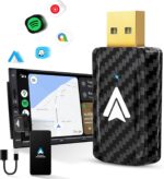 Android Auto Wireless Adapter for Car Small Dongle, Compatible with AndroidAuto Car Models 2017 Above with Wired, for Android Phones Version 11 Above, Carbon Fiber Black - Image 2