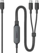 Anker Cable,6FT 2-in-1 USB C to USB C Cable 140W Max,Fast Charging for iPhone 16/16 Pro Max/15 Series,MacBook Air/Pro,and More(Braided,Black) - Image 2