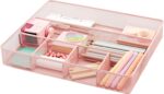 Annova Desk Top Organizer Tray for Office Organization - Metal Mesh - Storage Tray with Dividers for Pens, Desktop Accessories, Bathroom, Kitchen, Makeup and Office Supplies (Large, Light Pink) - Image 2